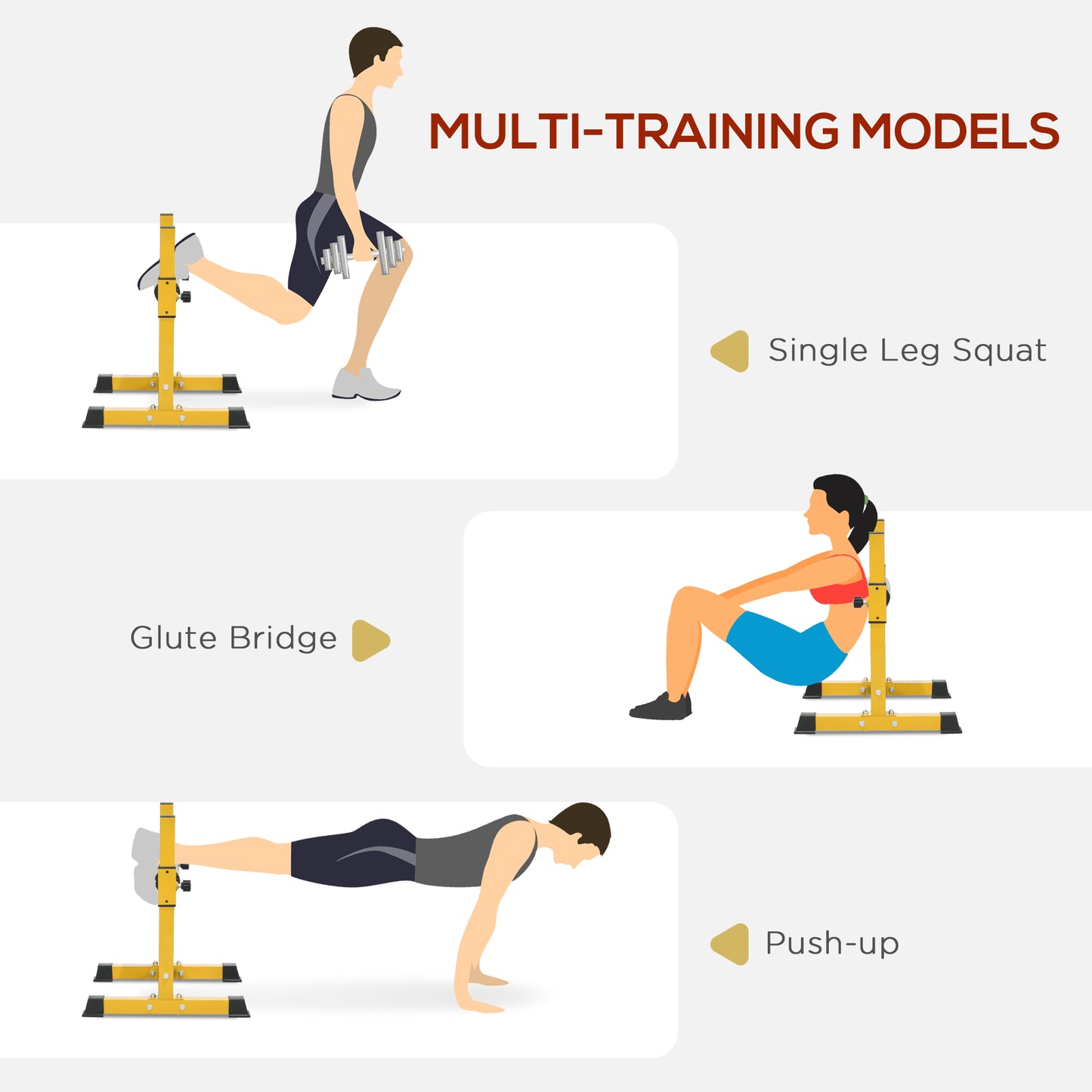 Bulgarian Split Squat Stand, 12-Level Adjustable Single Leg Squat Machine with Foam Roller and Anti-Slip Pads for Lower Body Strength Training