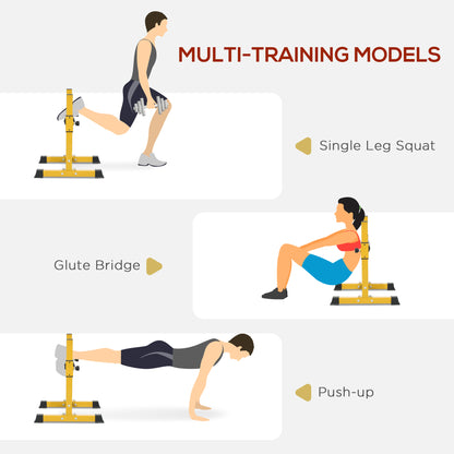 Bulgarian Split Squat Stand, 12-Level Adjustable Single Leg Squat Machine with Foam Roller and Anti-Slip Pads for Lower Body Strength Training