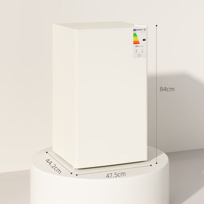 91 Litre Freestanding Under Counter Fridge Freezer, Small Fridge with Chiller Box, Adjustable Thermostat, 47.5cm Wide, Beige