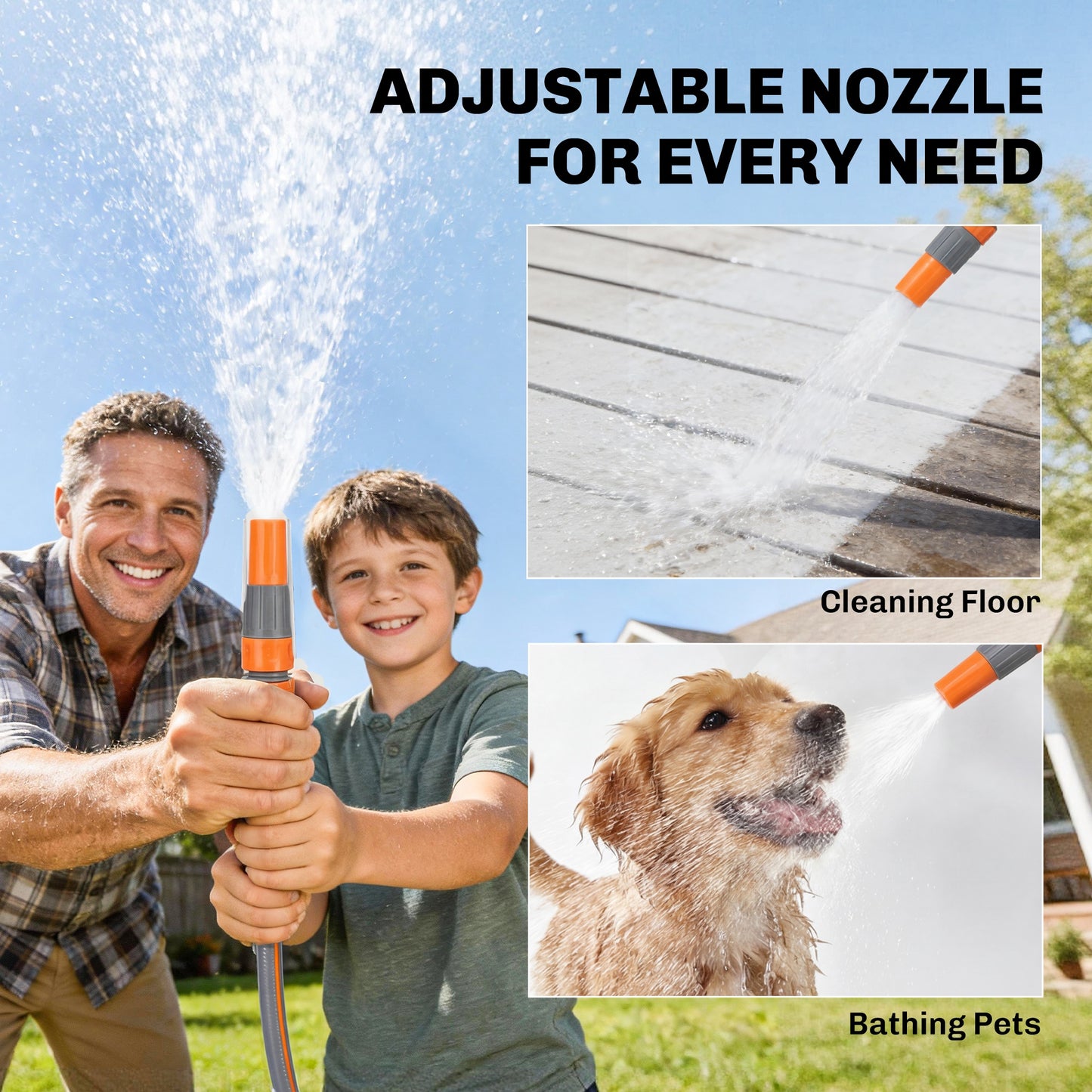 Wall Mounted Retractable Garden Hose Reel | 30+2m | Auto Retract & Self-Locking | 180° Swivel Bracket | Dual Spray Modes | 8 Bar Working Pressure | 57x23x39cm | Orange