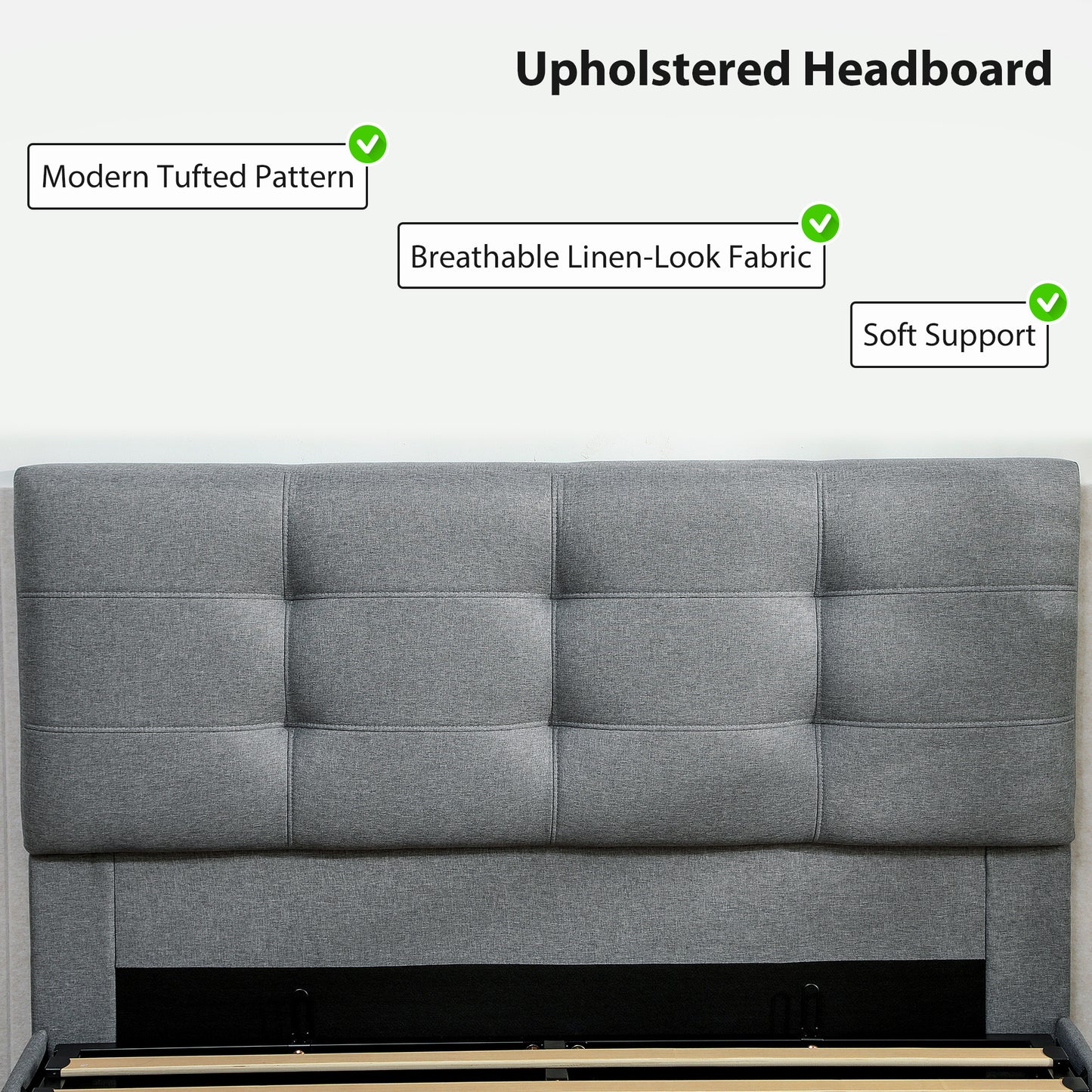 4ft6 Double Ottoman Bed with Gas Lift Storage - Grey