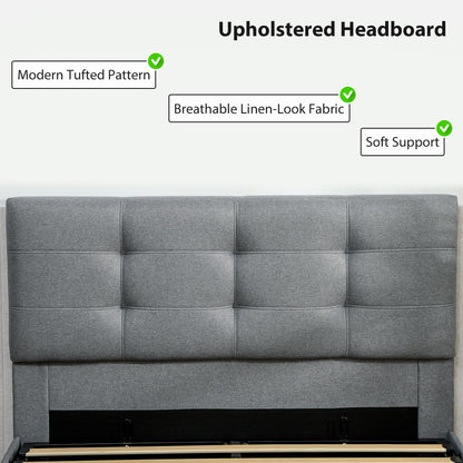 4ft6 Double Ottoman Bed with Gas Lift Storage - Grey