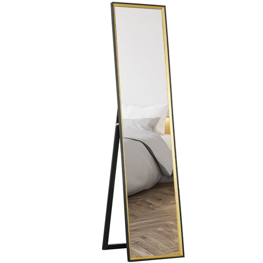 Full Length Mirror, 37 x 157cm Wall Mounted, Leaning, Free Standing Mirror, Framed Full Body Mirror for Living Room, Bedroom, Black