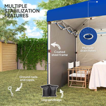 3 x 3 (M) Pop Up Gazebo, UPF 30+ with 2 Sidewalls, Leg Weight Bags and Wheeled Bag, Height Adjustable Party Tent Event Shelter