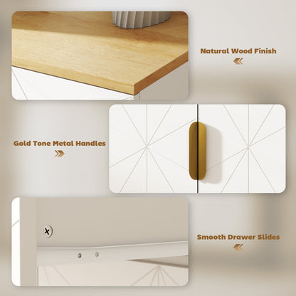 Sideboard Storage Cabinet, Modern Storage Cupboard with Drawer and Adjustable Shelf for Living Room, Kitchen, Dining Room, Entryway, White