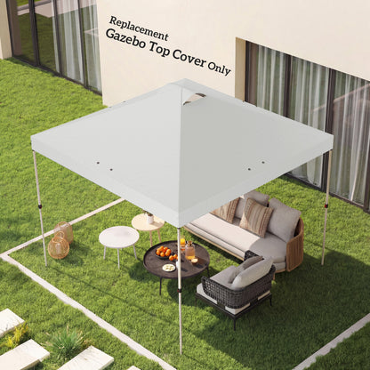 3x3m Gazebo Roof Replacement Canopy | UV50+ Waterproof | 210D Silver-Coated Oxford Fabric | Double Vented | 8 Drainage Holes | Hook & Loop | Fits 3x3m Straight-Leg Frames | White