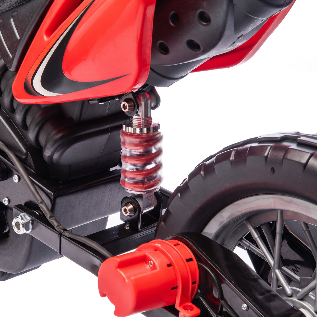 AIYAPLAY 12V Kids Electric Ride-On Motorbike | Red, Orange or Green | Dual 35W Motors, Training Wheels & Rear Suspension | Ages 3–6