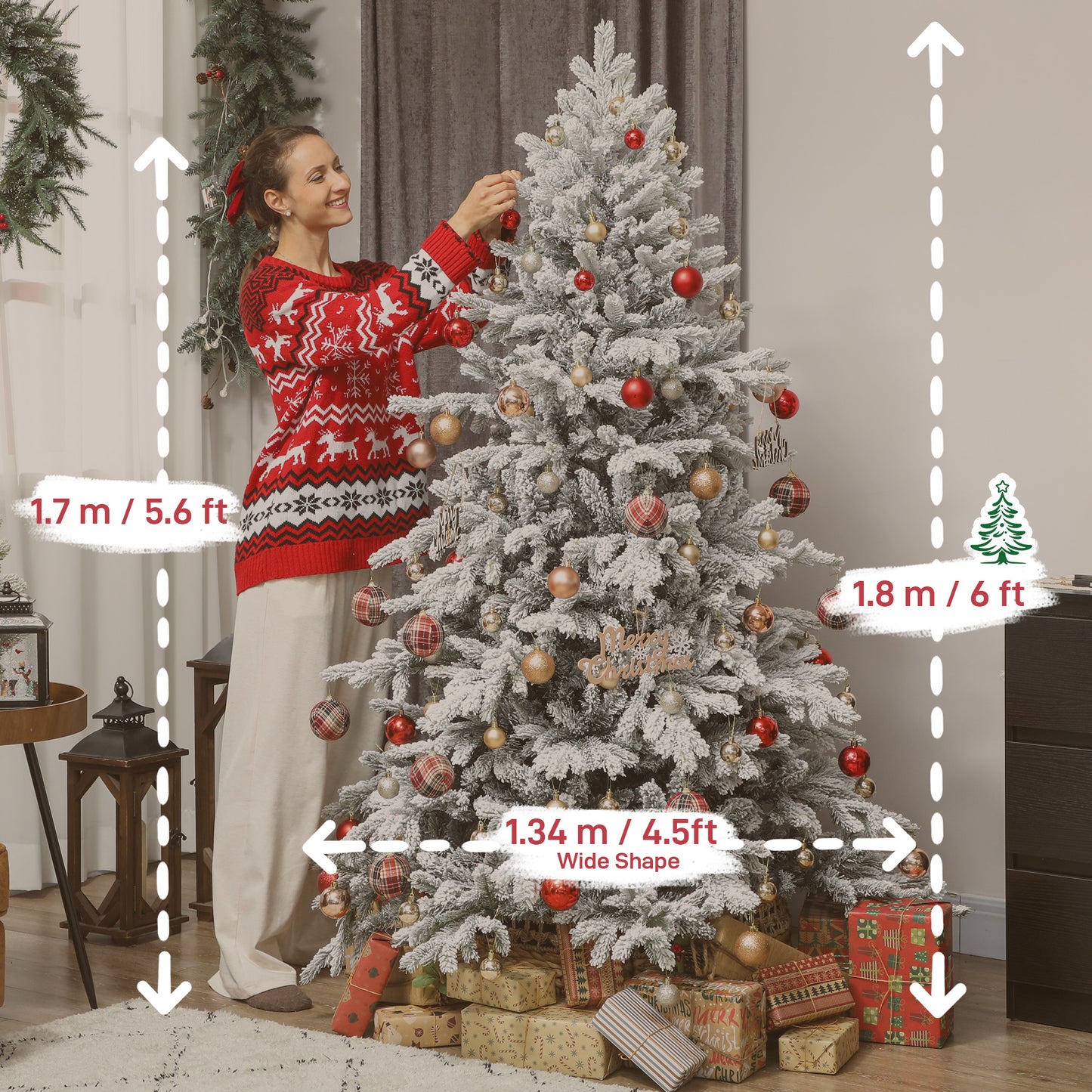 6ft Snow Flocked Artificial Christmas Tree