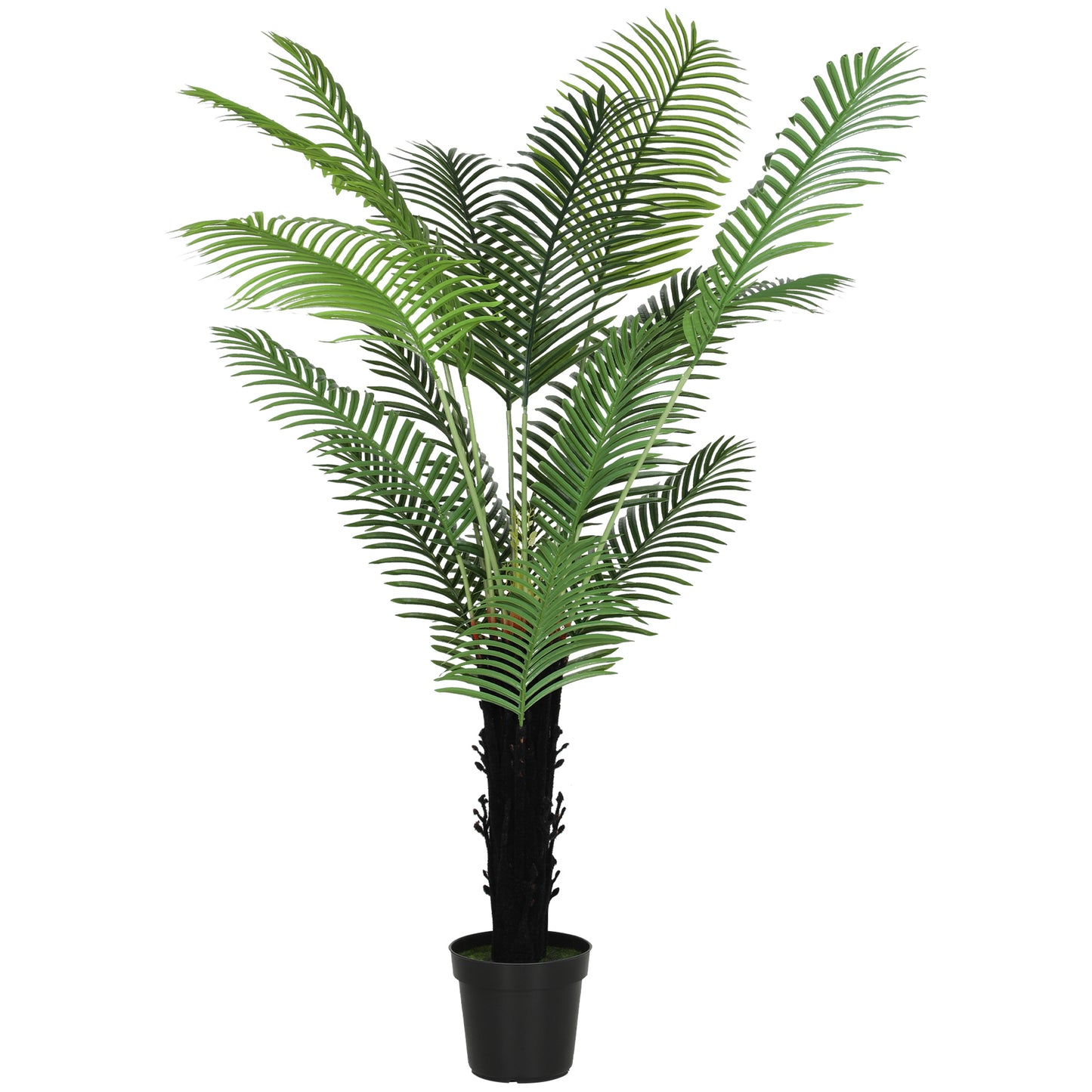 175cm Artificial Areca Palm Tree with 16 PE Leaves, Decorative Artificial Plant with Plastic Pot and Flocked Soil, Fake Plant