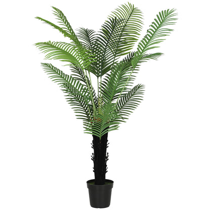 175cm Artificial Areca Palm Tree with 16 PE Leaves, Decorative Artificial Plant with Plastic Pot and Flocked Soil, Fake Plant