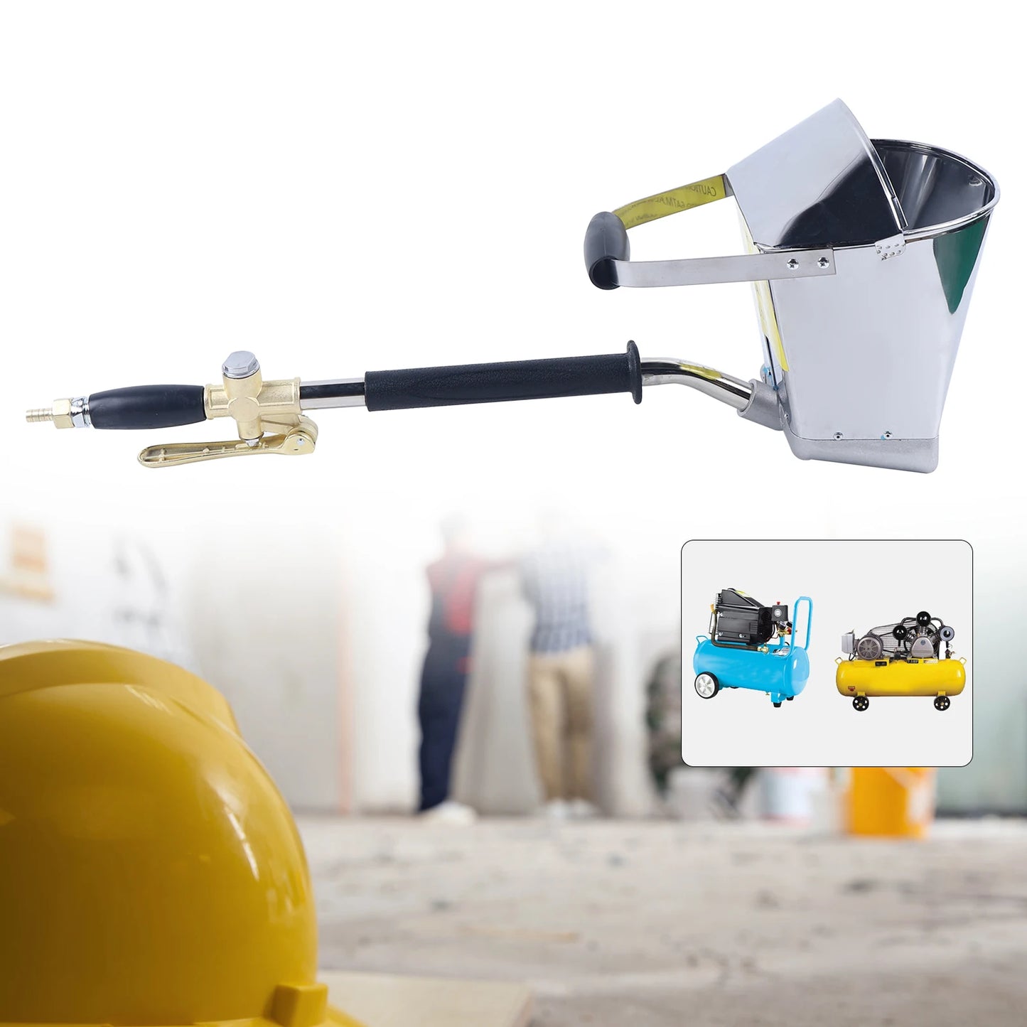 Cement Mortar Sprayer Gun For Wall And Ceiling - Stucco 4 Jet Plaster Hopper Rapid Uniform Painting Tool Dual Use