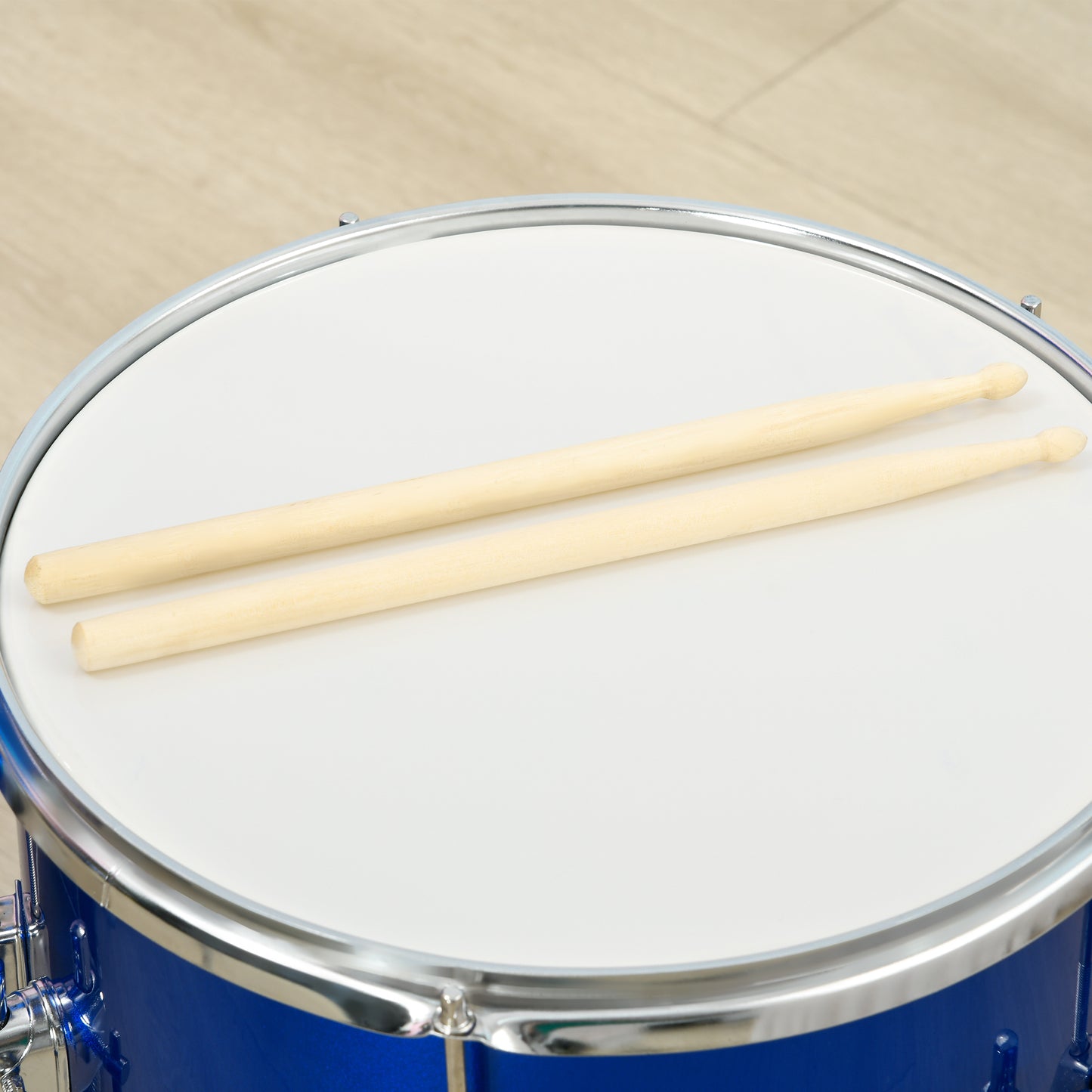 AIYAPLAY 11 Piece Kids Drum Kit w/ Stool, Drumsticks, Pedal, Cymbals, for 3-6 Years, Blue