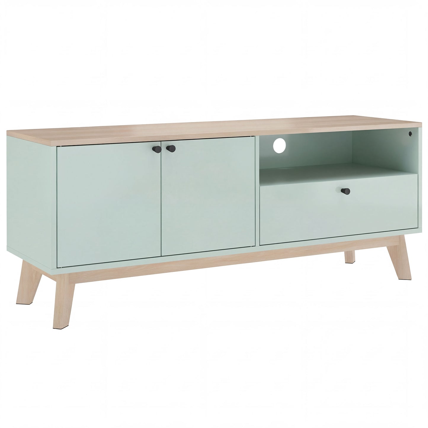 TV Stand Cabinet for Television up to 36 Inch, Modern TV Unit with 2 Doors, Entertainment Center with Adjustable Shelf