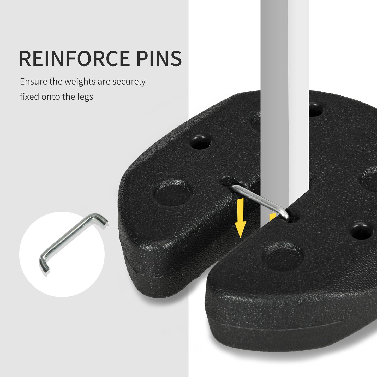 Gazebo Weights Set of 8, 24KG Weights for Gazebo Legs with Reinforce Pins and Carry Belt, for Canopies Marquees Tents