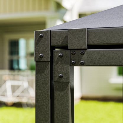 Outsunny 3 x 3 or 3 x 6m Garden Gazebo with Extendable Awning and Wheels, UPF30+ Outdoor Metal Gazebo Canopy Shelter for BBQ, Event, Party