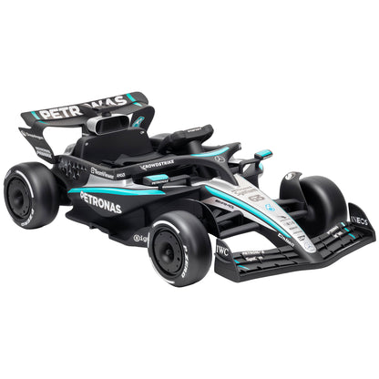 Mercedes-AMG PETRONAS F1 Licensed Kids Electric Go-Kart | Dual 12V Motors | 3 Speeds 3.3-5.5km/h | Parent Remote | Soft Start | Rear Suspension | PVC Silent Strips | Tow Handle | 2-Point Harness | Music & Lights | 123x66x39cm | 30kg | Ages 3-5 | Black