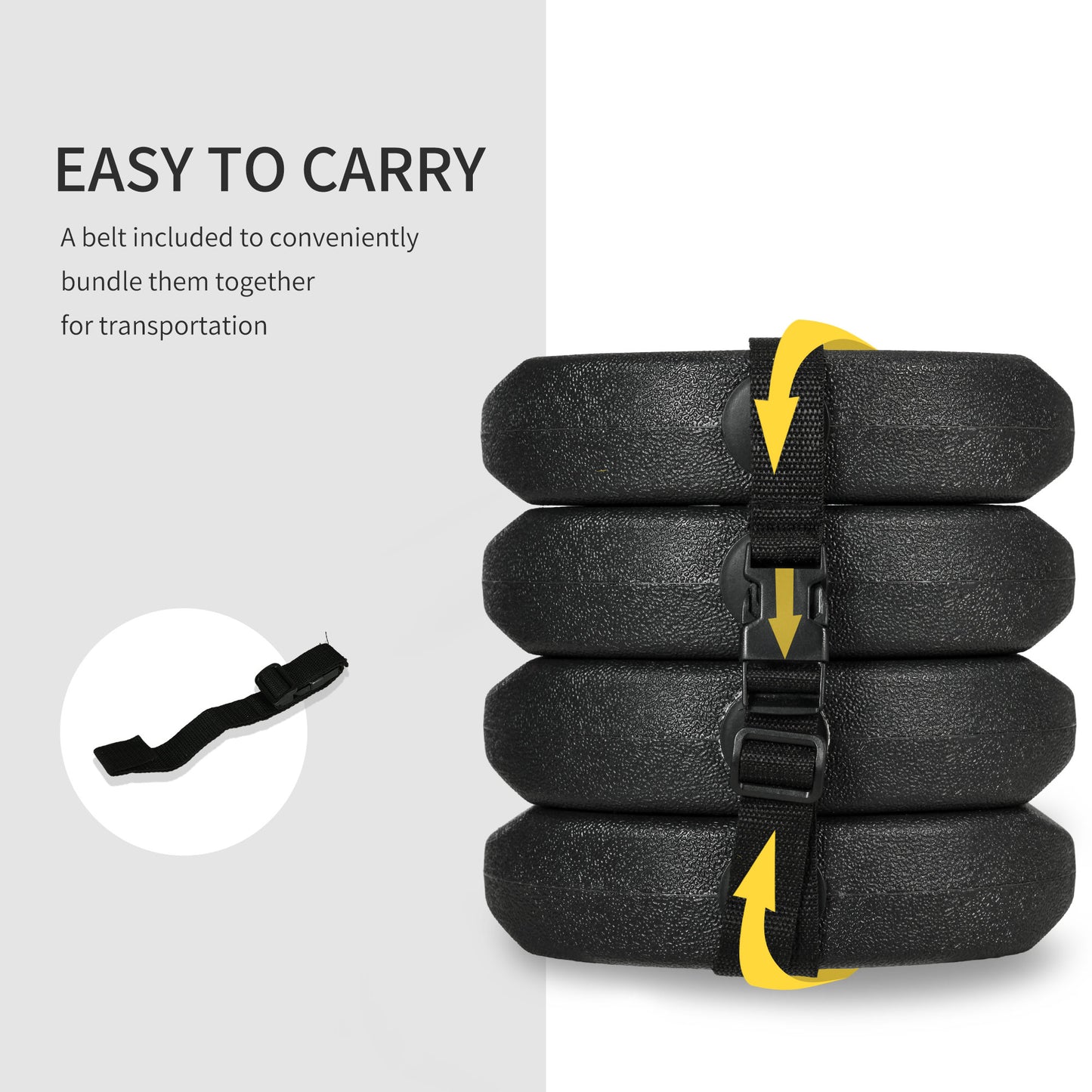 Gazebo Weights Set of 8, 24KG Weights for Gazebo Legs with Reinforce Pins and Carry Belt, for Canopies Marquees Tents