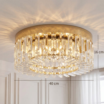 Crystal Chandelier | 160 Crystal Pendants | 6-Light G9 | Ø40cm | 10-40m² | Gold Tone