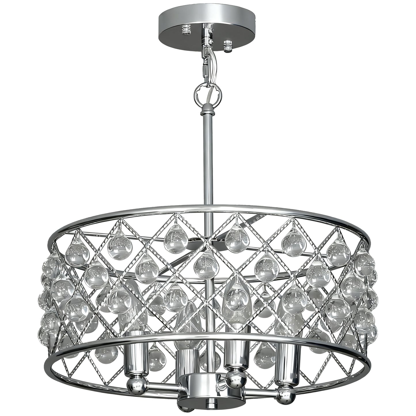 51 Crystallite Four-Bulb Chandelier - Silver-Tone