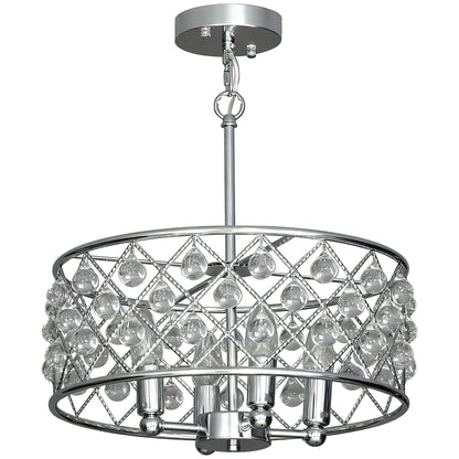 51 Crystallite Four-Bulb Chandelier - Silver-Tone