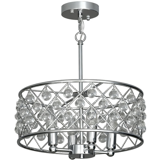51 Crystallite Four-Bulb Chandelier - Silver-Tone
