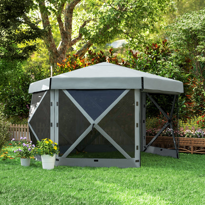 3 x 3(m) Hexagon Pop Up Gazebo with 5 Sides and Carry Bag, Waterproof, UV Resistant Party Tent Instant Event Shelter for Garden, Patio