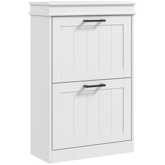 Two-Drawer Minimalistic Shoe Storage Cabinet Cupboard Organiser Holder Rack, for 10 Shoes