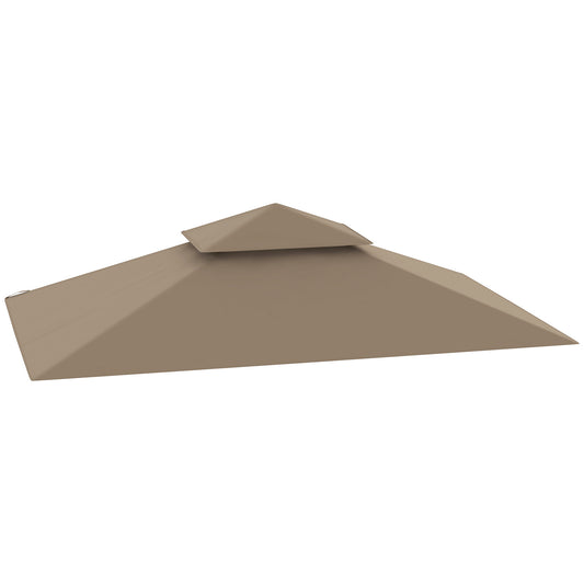 Grill Gazebo Replacement Canopy Roof for 1.5 x 2.4m Frame, UPF50+ Protection, Double Tiered 5' x 8' Outdoor BBQ Gazebo Cover Replacement