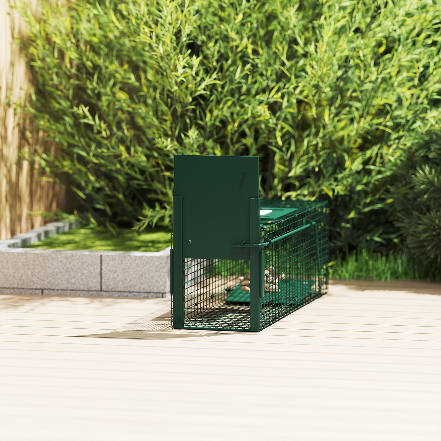 Outsunny Humane Metal Rat Trap with Single Door, for Small Animals, Dark Green