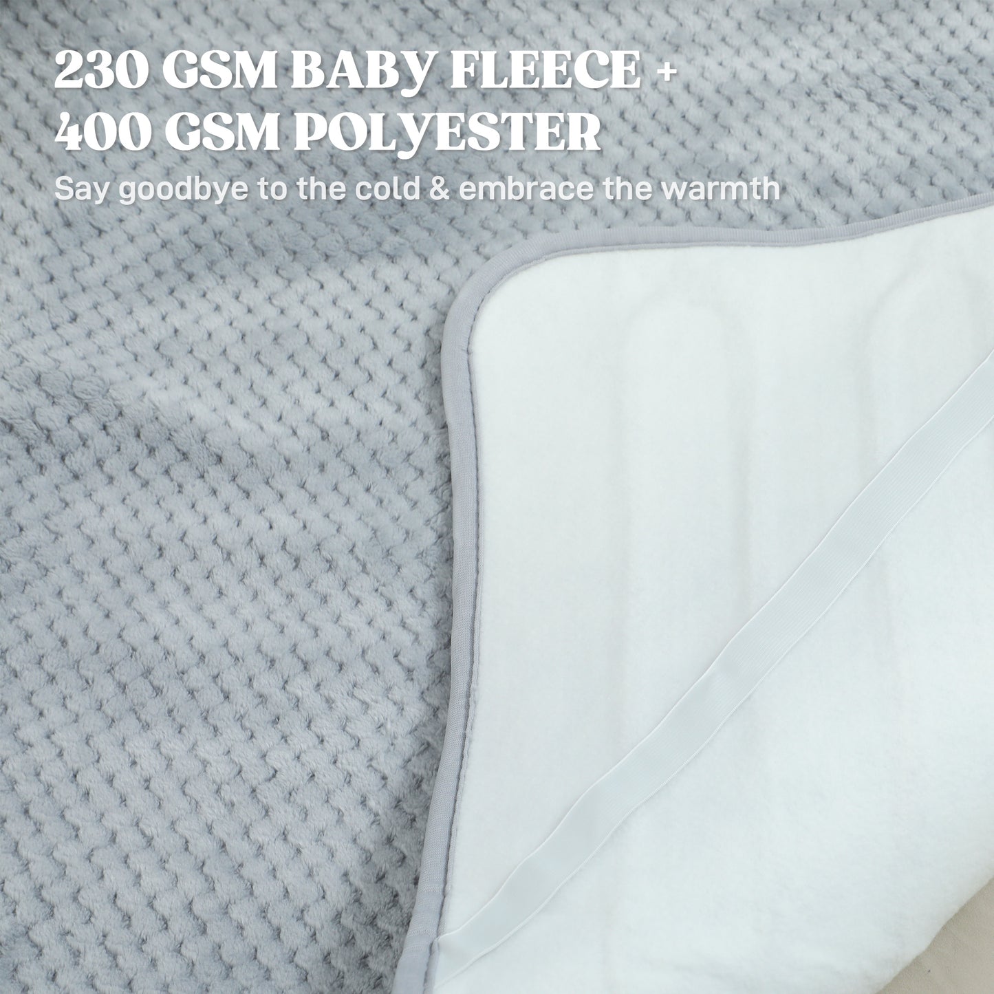 Heated Electric Blanket, Warm Throw Blanket with 5 Heating Levels, 10 Hour Auto-Off Timer, Grey