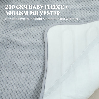 Heated Electric Blanket, Warm Throw Blanket with 5 Heating Levels, 10 Hour Auto-Off Timer, Grey