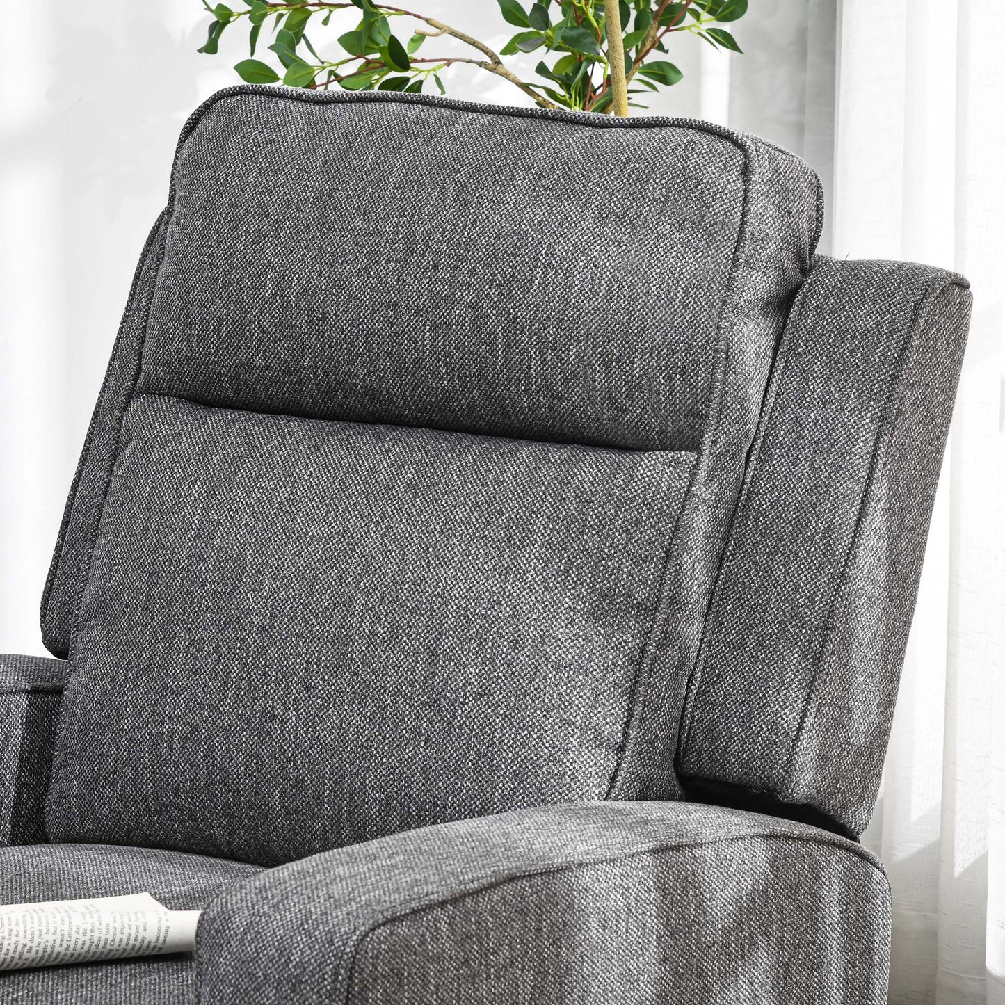 Electric Recliner Armchair, Recliner Chair with Adjustable Leg Rest, USB Port, Charcoal Grey