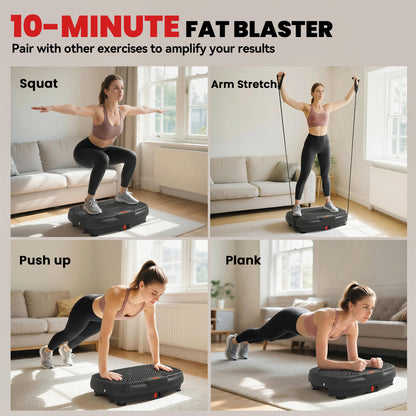 SPORTNOW Vibration Plate Exercise Machine with 120 Speed Levels, 5 Programs, Quiet Vibrating Plate with Resistance Bands