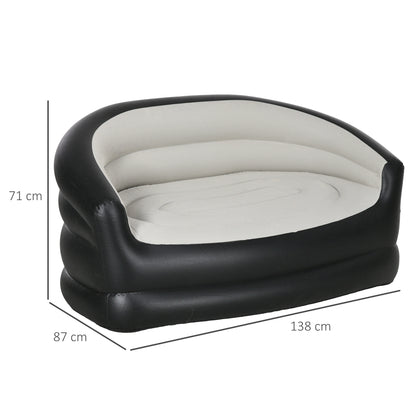 Outsunny Double Inflatable Camping Garden Seat - Grey/Black