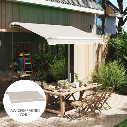 Awning Replacement Canopy, Water Resistant UPF 50+ Sun Shade Cover for 3 x 2.5 m Garden Awning (Fabric Only), Cream White / Green / Grey