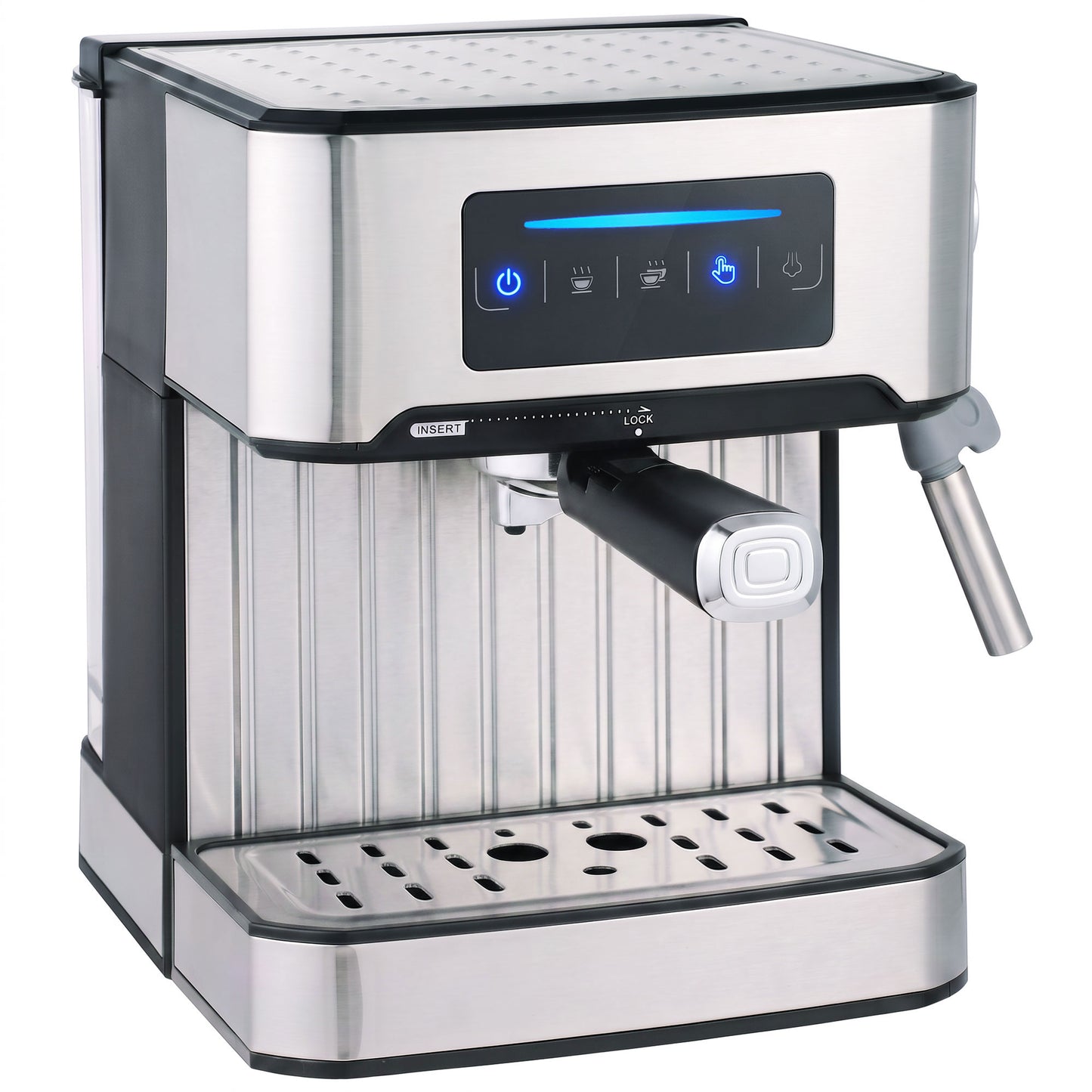 20-Bar Espresso Machine | Cappuccino Coffee Maker | Milk Frother | 1.6L Tank | LED Touch | Single & Double Shot | Black