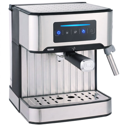 20-Bar Espresso Machine | Cappuccino Coffee Maker | Milk Frother | 1.6L Tank | LED Touch | Single & Double Shot | Black