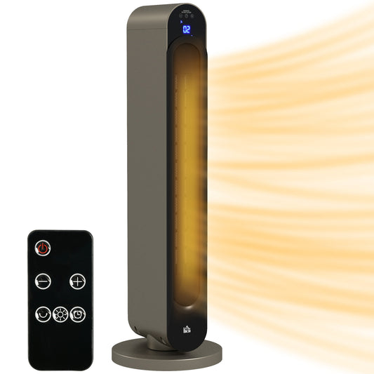 Electric Heater, 2200W Energy Efficient Ceramic Heater with Remote, 3 Modes, Timer, 45° Oscillation, Space Heater for Home, Silver