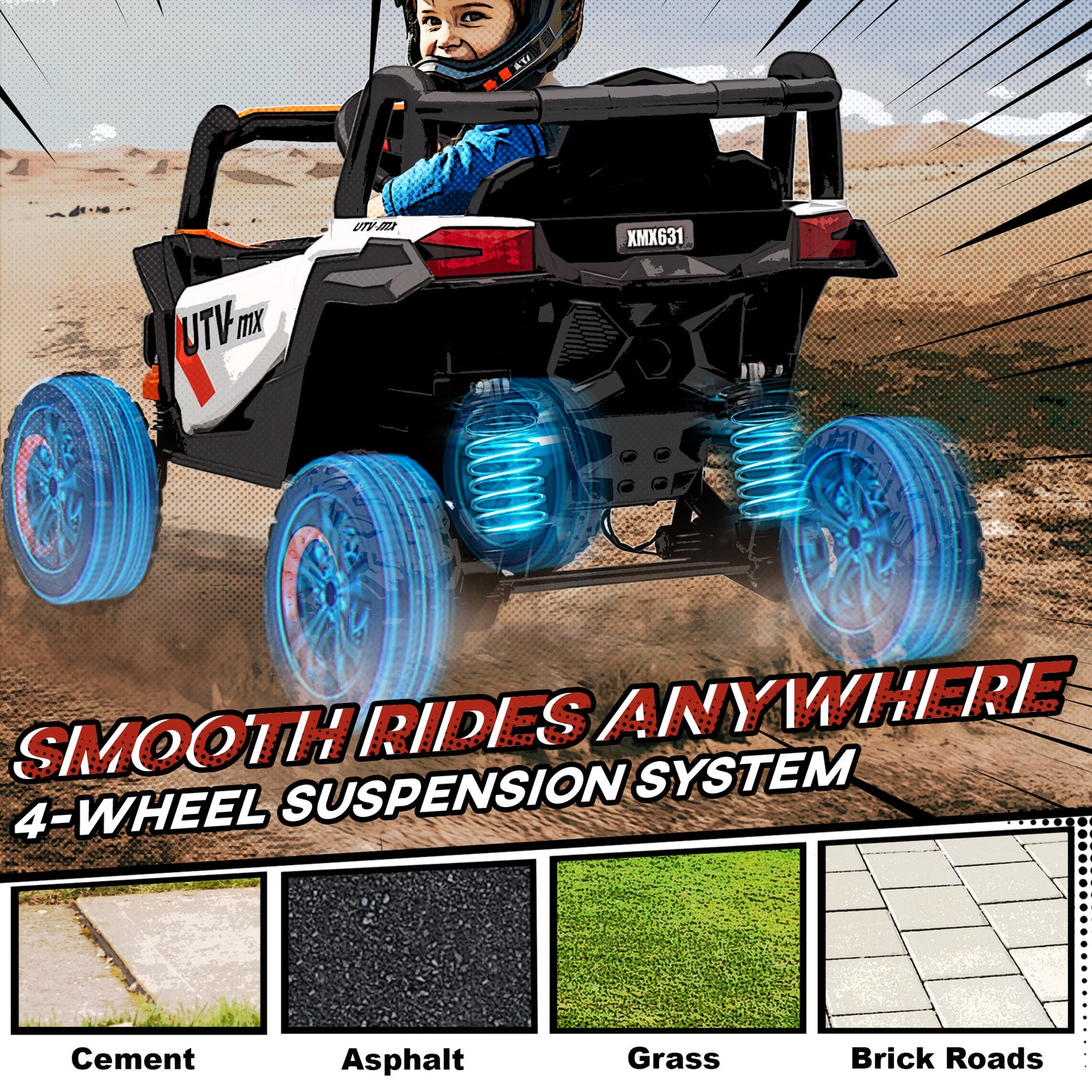 AIYAPLAY 12V Kids Ride On Car with Remote Control, Kids Electric Car with Suspension System, Music, for Ages 3-5 Years
