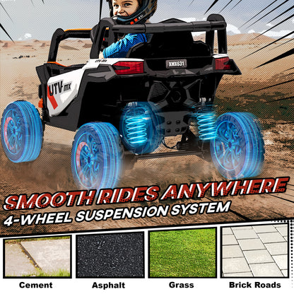 AIYAPLAY 12V Kids Ride On Car with Remote Control, Kids Electric Car with Suspension System, Music, for Ages 3-5 Years