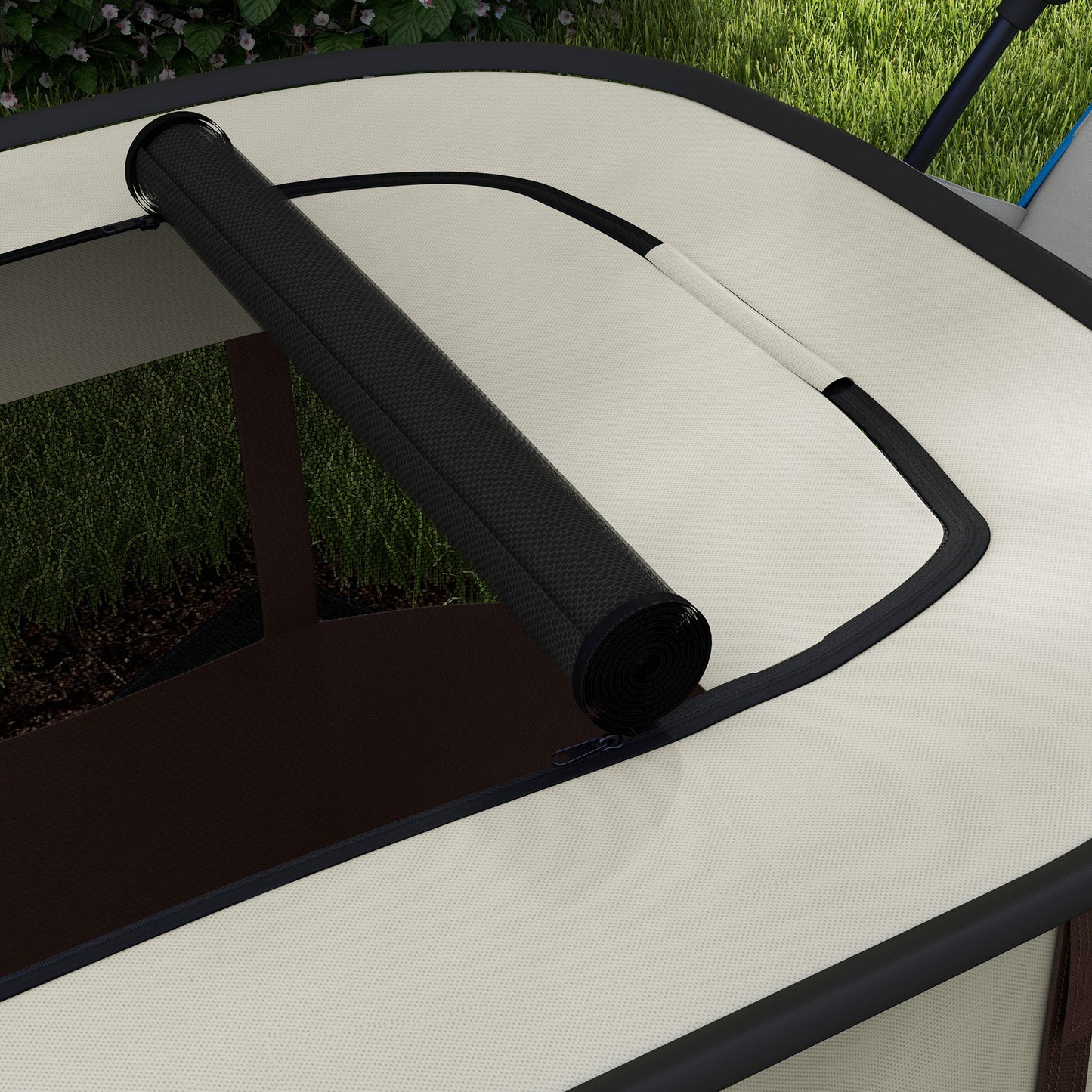 PawHut Foldable Dog Pen with Storage Bag for Indoor/Outdoor Use, Brown