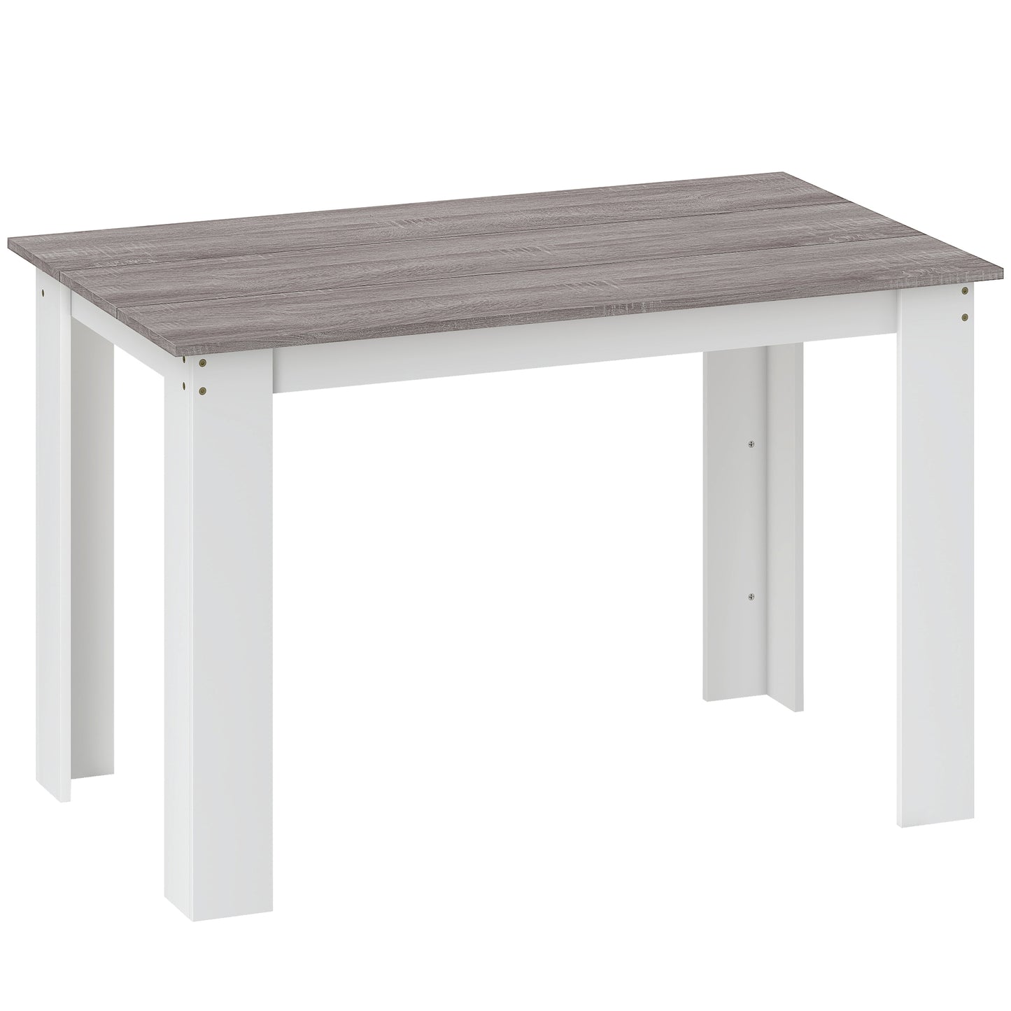 Dining Table for 4-6 | Wood-Effect Melamine Top | Triangular Legs | Water-Resistant | 50kg | Grey