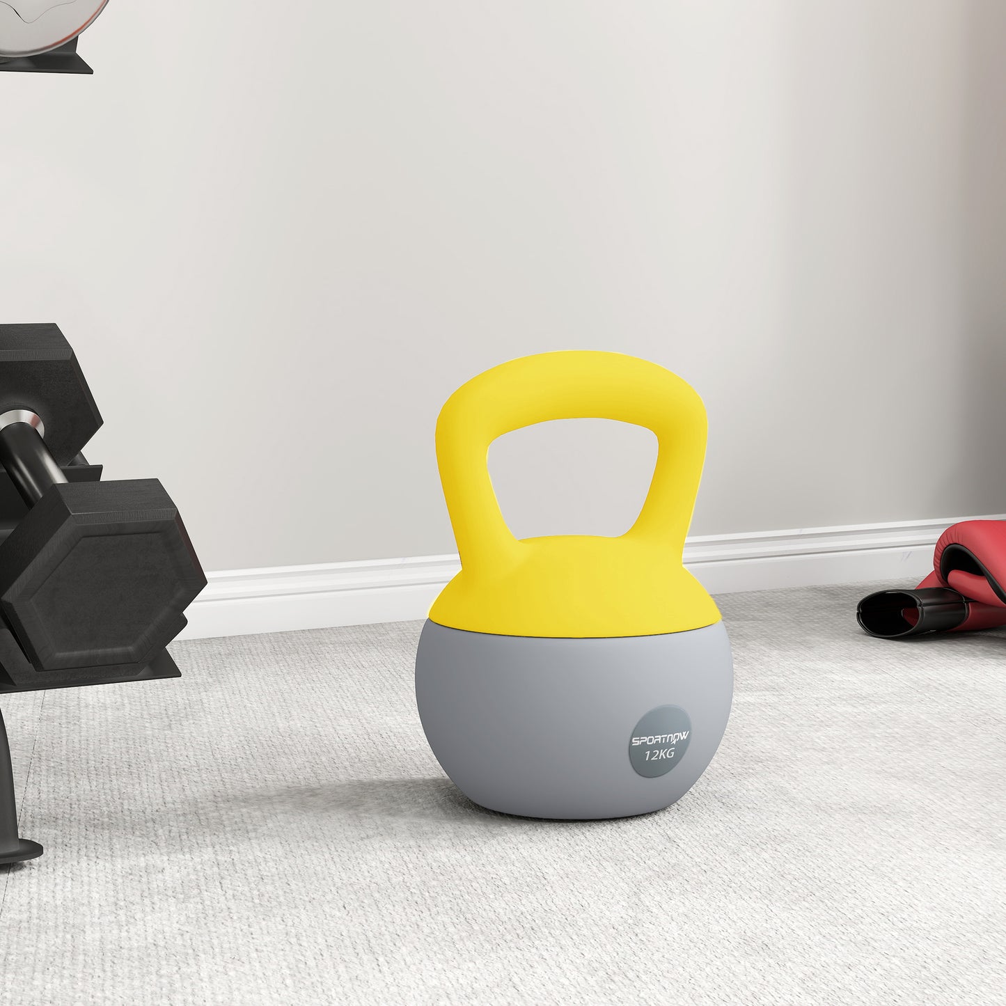 12KG Soft Kettlebell, Kettlebell with Non-Slip Handle for Home Gym, Weight Lifting, Strength Training, 4 Colours Available