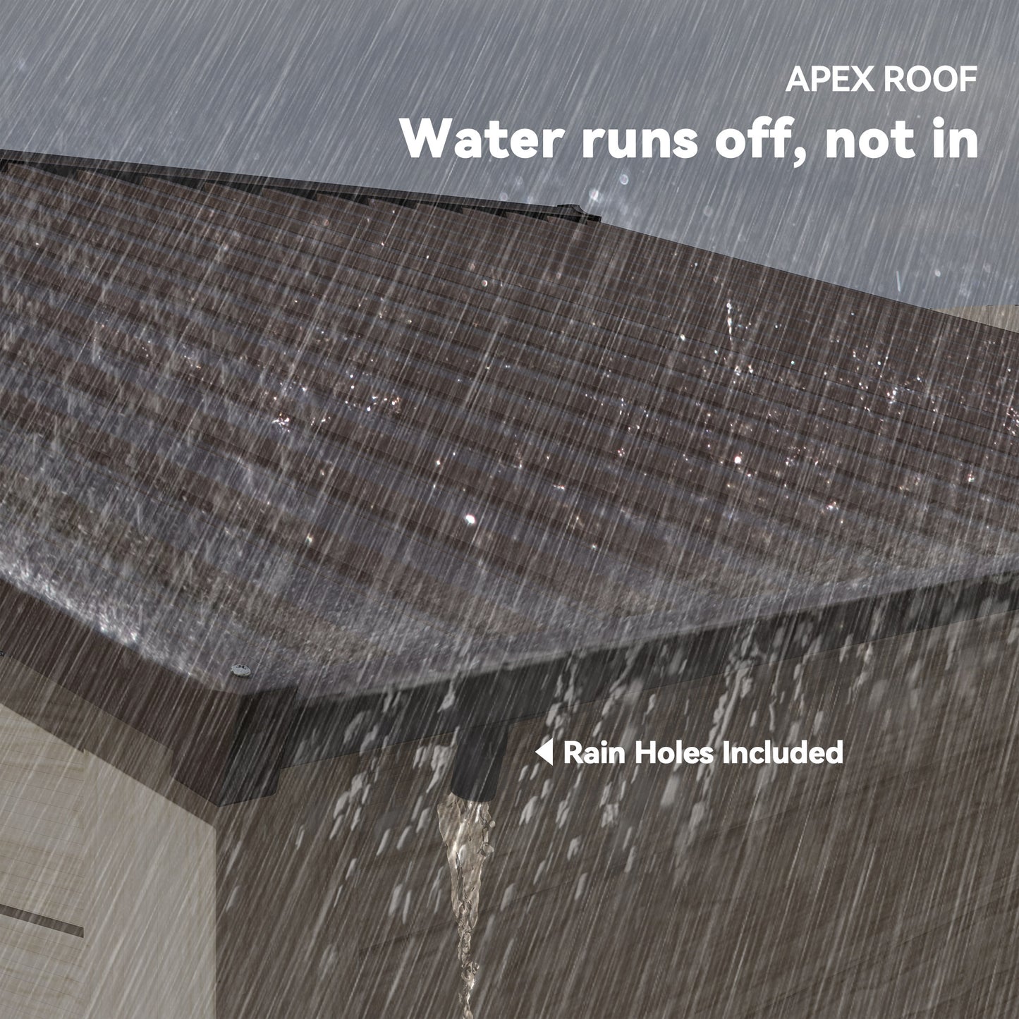 Outsunny 9 x 6ft Galvanised Steel Shed - Brown Wood-Effect