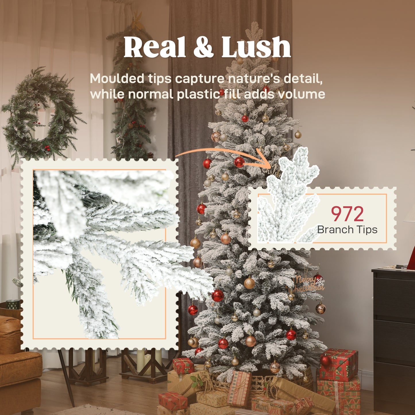 7ft Flocked Artificial Christmas Tree