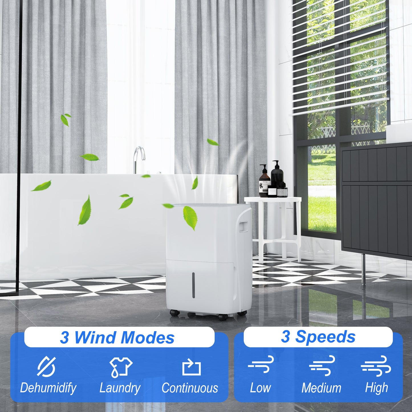 30L/Day Dehumidifier W/ Auto-Clean Filter, 4L Water Tank, 24H Timer For Home Damp, Bedroom, Condensation, Mould, Laundry Drying