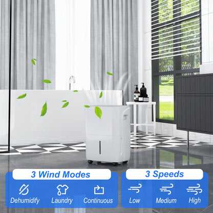 30L/Day Dehumidifier W/ Auto-Clean Filter, 4L Water Tank, 24H Timer For Home Damp, Bedroom, Condensation, Mould, Laundry Drying