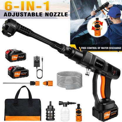 DayPlus Cordless Pressure Washer Portable Power Cars Washer Cleaner 3.0Ah Battery Powered High Pressure  for Garden Floor,150BAR