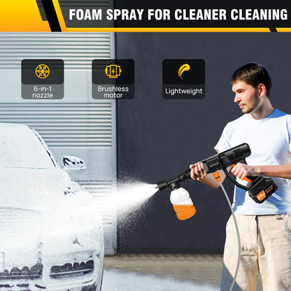 DayPlus Cordless Pressure Washer Portable Power Cars Washer Cleaner 3.0Ah Battery Powered High Pressure  for Garden Floor,150BAR
