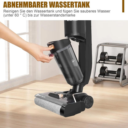 DayPlus Wet And Dry Vacuum Cleaner Wireless Mop With Mop Function 2600 mAh Battery Self-Cleaning System